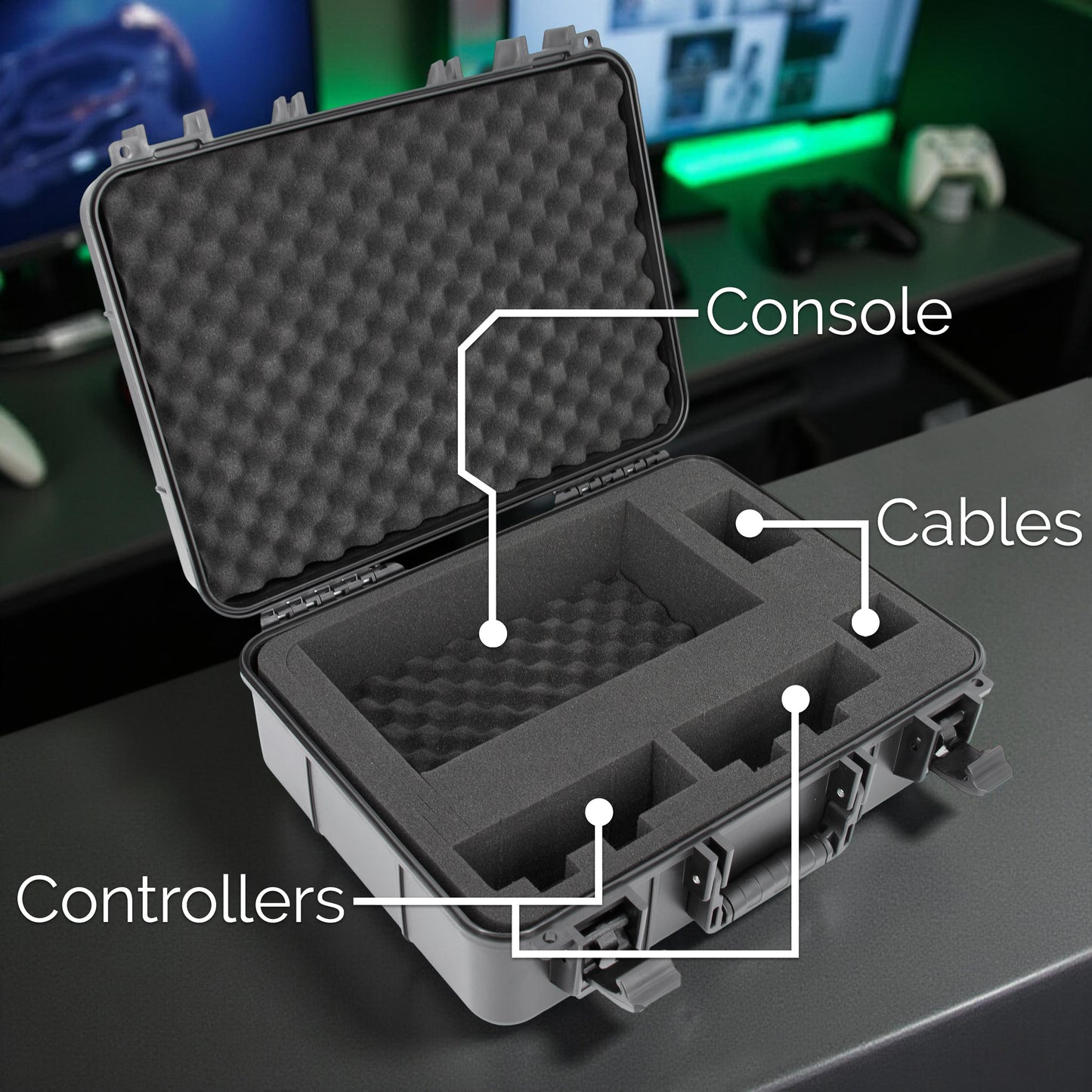 Hard Shell Travel Case Compatible with Xbox Series S Console, Controllers, Games and Other Xbox Series S Accessories - Custom Foam Interior