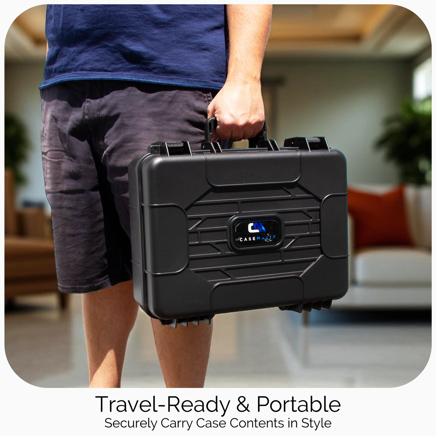Portable Printer Case for HP OfficeJet 250 – Hard Shell with Custom Foam, Ink & Cable Storage, Carry Handle, Padlock Rings – Case Only