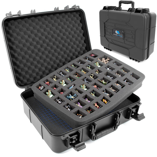 Miniature Storage Case with Hard Shell & Customizable Foam – Travel Case Compatible with Warhammer 40K, DND, RPG Minis, Vehicles & Tabletop Figures