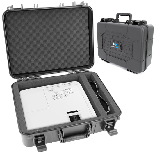 Hard Shell Projector Case Compatible with Epson PowerLite & Home Cinema Models with Tri-Layer Foam & Accessory Storage – Case Only