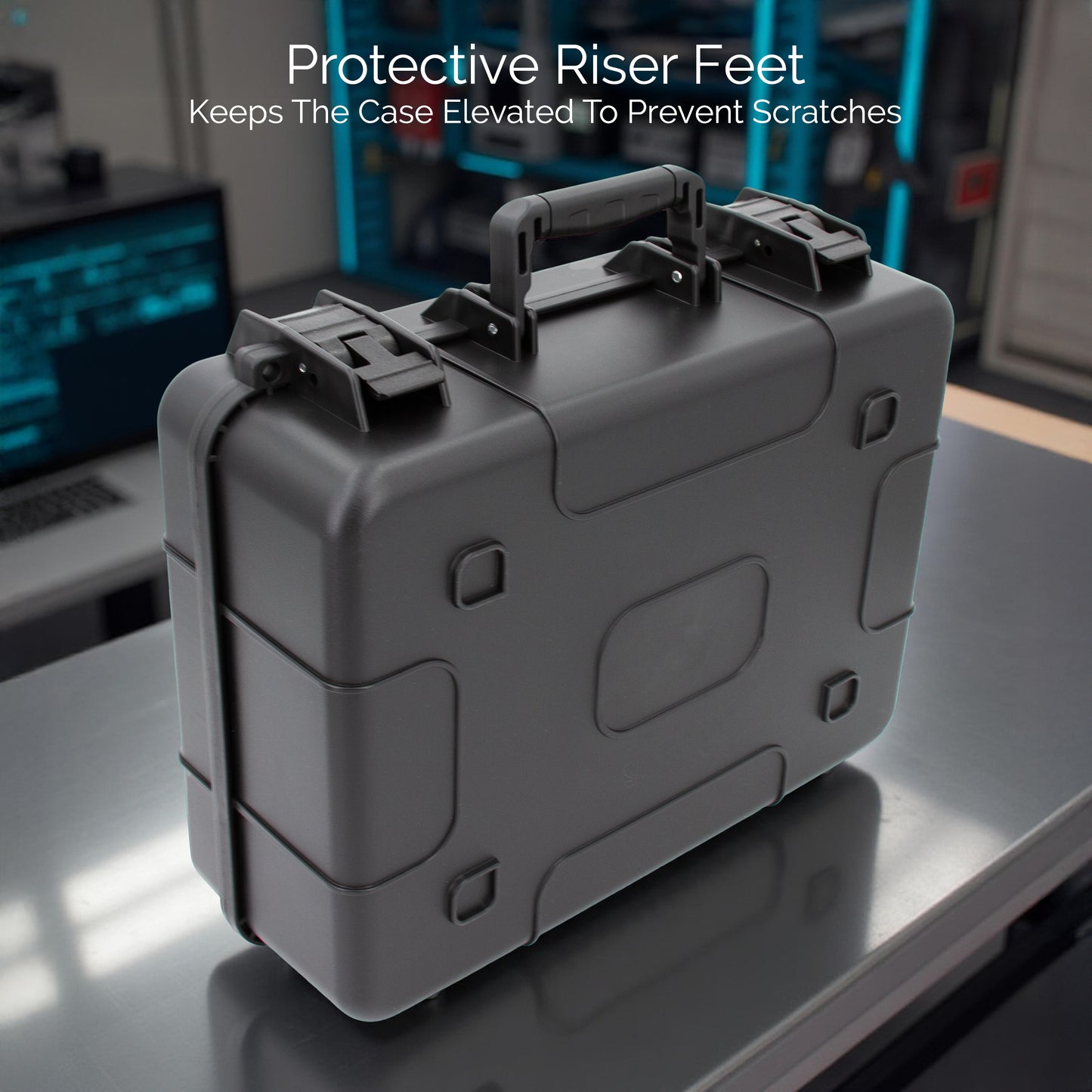 Portable Printer Case for HP OfficeJet 250 – Hard Shell with Custom Foam, Ink & Cable Storage, Carry Handle, Padlock Rings – Case Only