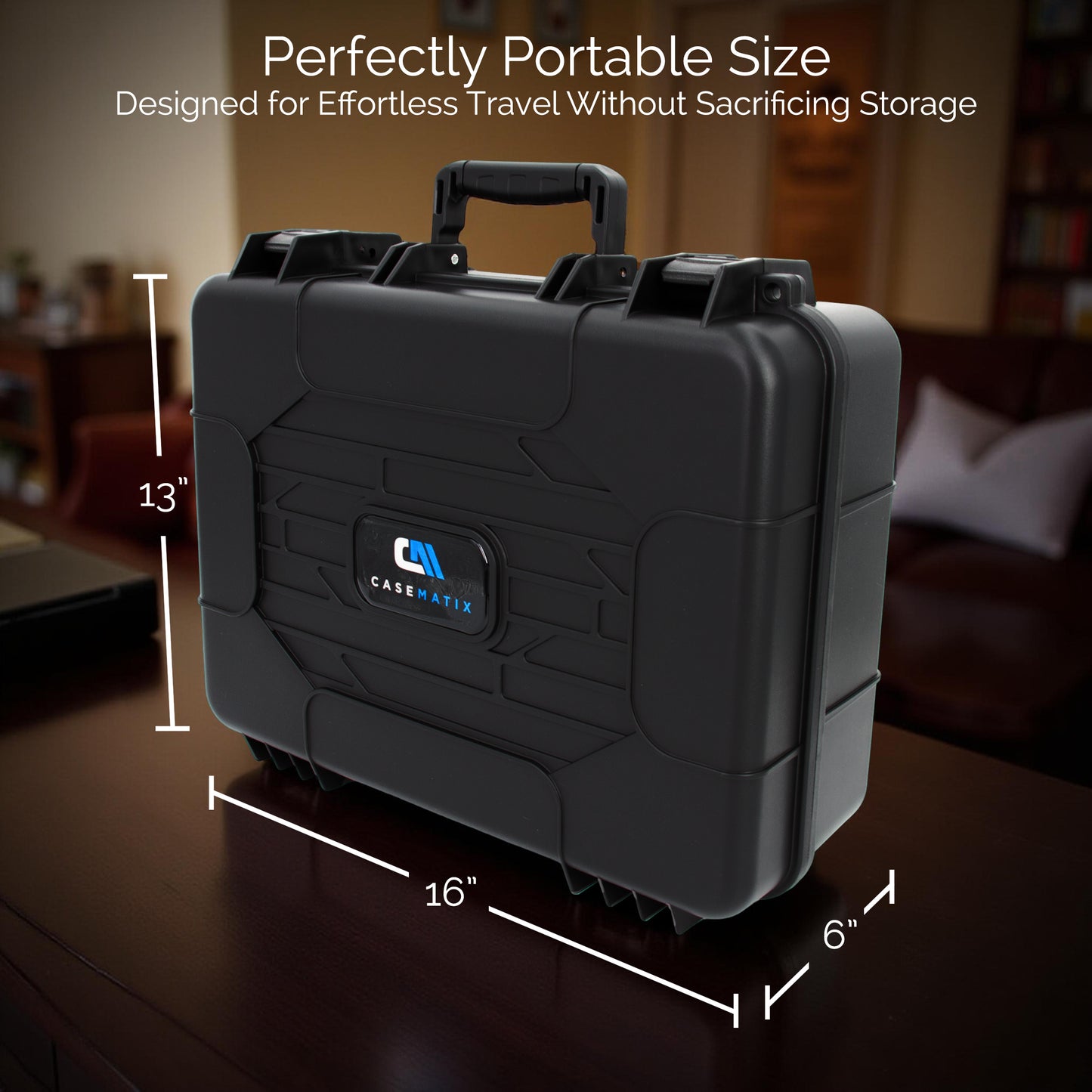 Portable Printer Case for HP OfficeJet 250 – Hard Shell with Custom Foam, Ink & Cable Storage, Carry Handle, Padlock Rings – Case Only