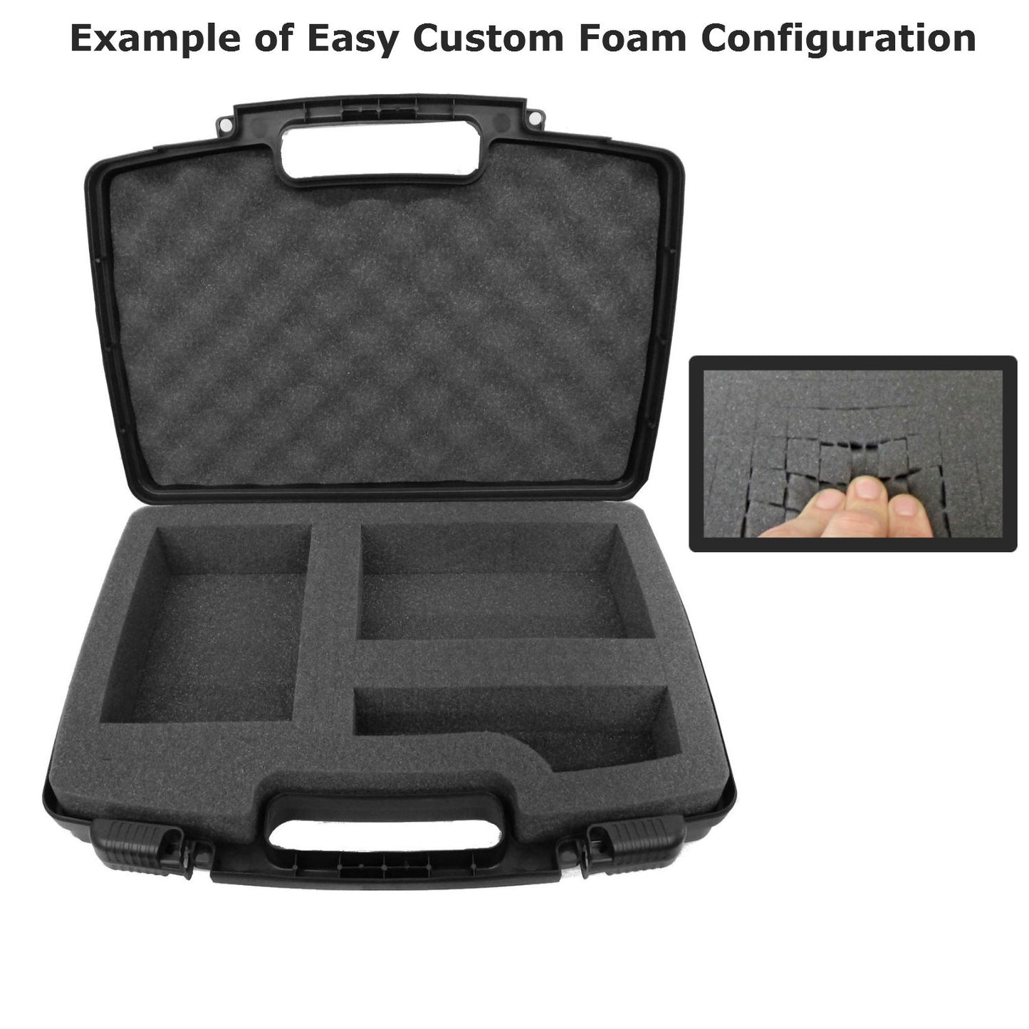 Travel Case Compatible with Audio-technica AT-SB727 Portable Turntable Sound Burger Vinyl Record Player - Includes Customizable Foam Carrying Case Only with Carry Handle