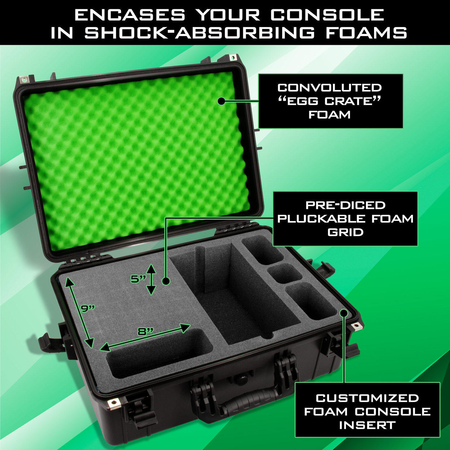 Hard Shell Travel Case Compatible with Xbox Series X Console, Controllers, Headset and Accessories - Waterproof and Crushproof with Foam