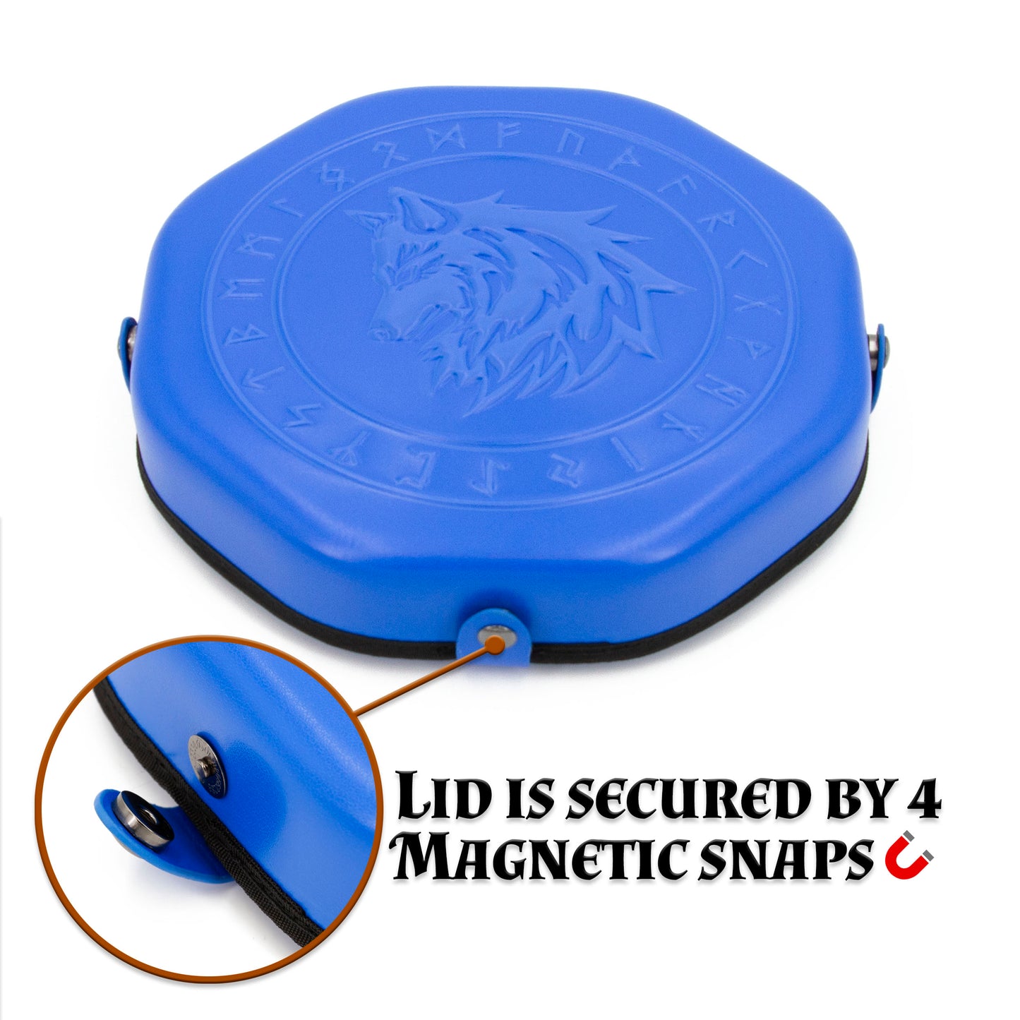 Dice Tray and Storage Case for Up to 115 RPG Dice - Dice Tray for Rolling with Magnetic Snaps, Embossed Design & Non-Scratch Interior
