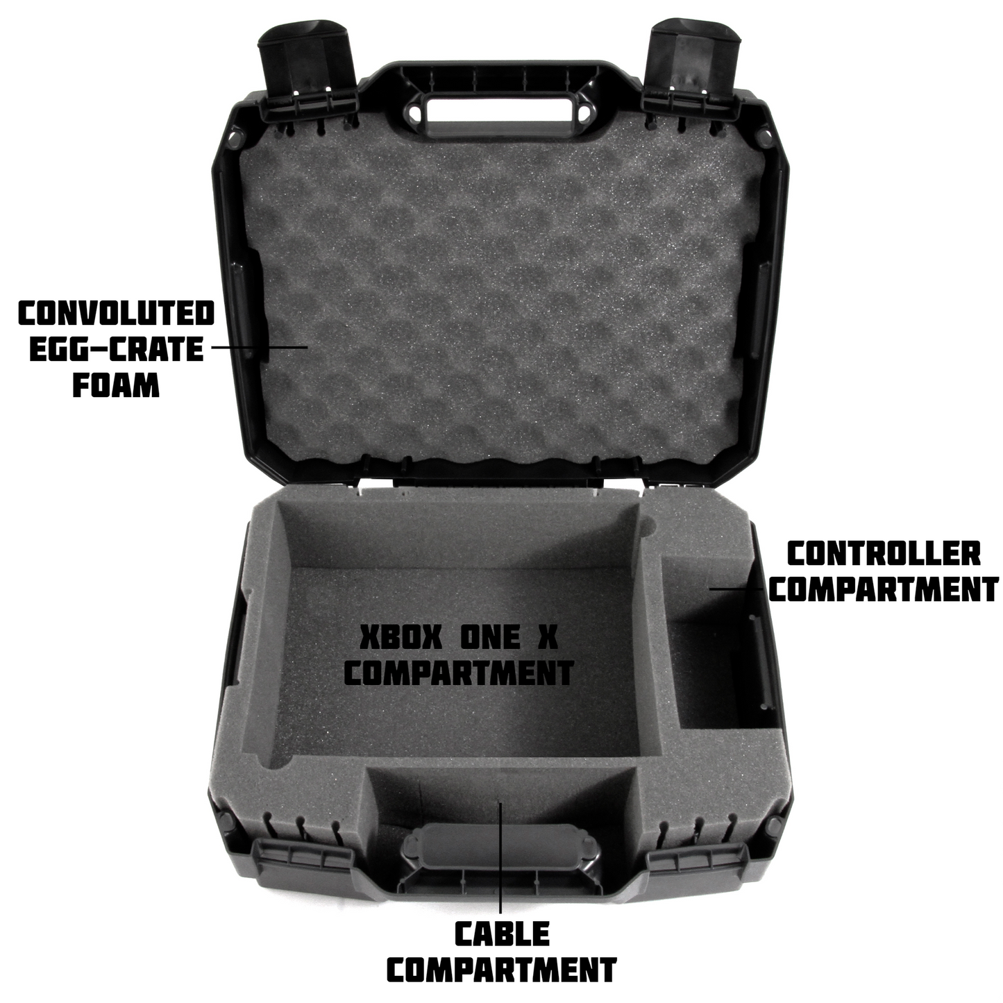 Xbox One X Travel Case - Hard Shell Carrying Case with Custom Foam for Console, Controller & Accessories