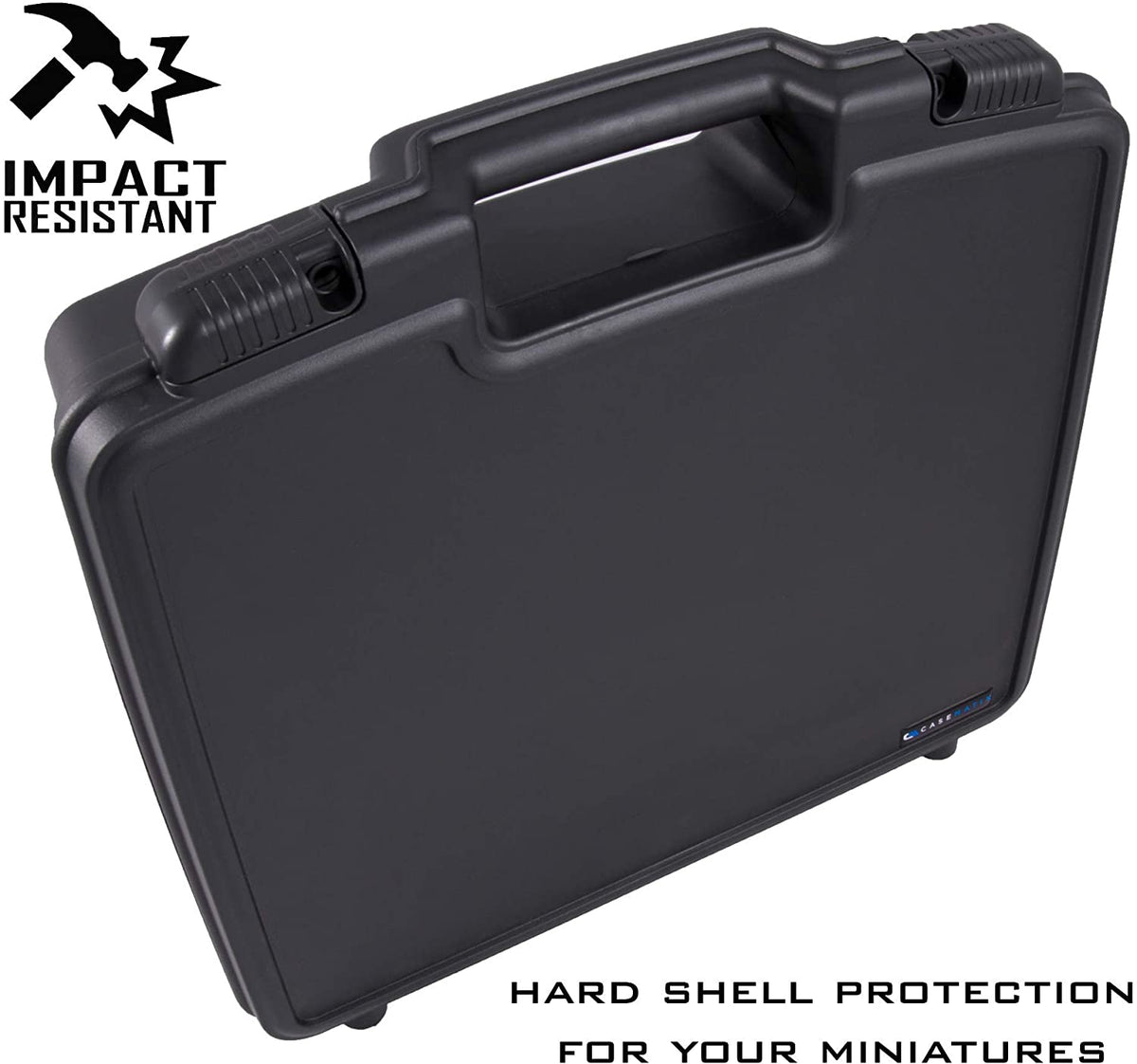 CASEMATIX Miniature Carrying Case with Programmable Lock - 144 Slot  Miniature Storage Case with Four Foam Trays For Minis, Shoulder Strap and  More!