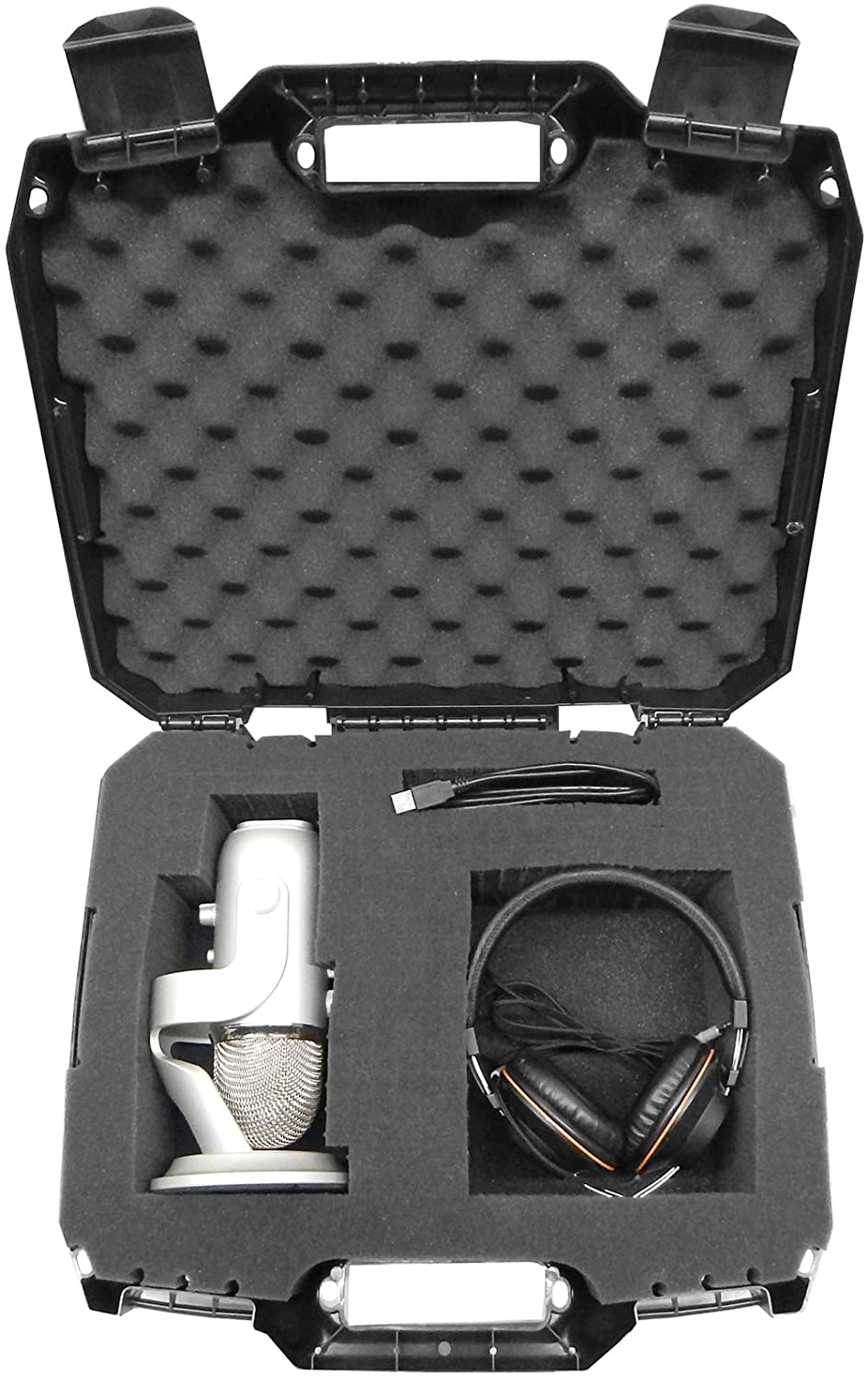 USB Microphone Hard Case Compatible with HyperX QuadCast/Blue Yeti X/Razer Seiren X - Hard Shell Protection with Tri-Layer Customizable Foam