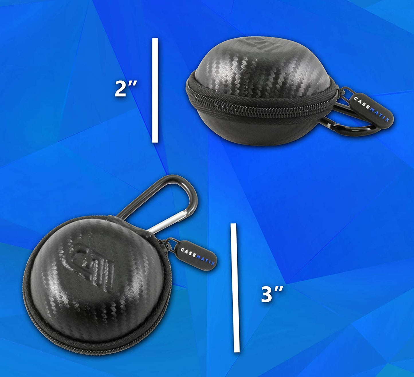 Hard Shell Travel Case Compatible with 100 Sided Dice D100 Dice with Non-Scratch Interior, Foam Pad and Metal Carabiner - Dice Not Included