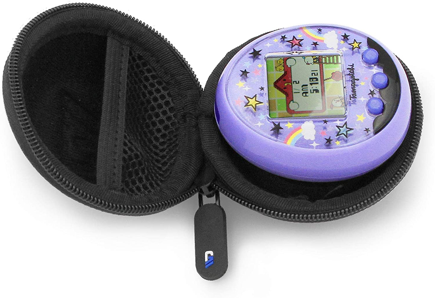 Virtual Pet Travel Case – Compatible with Tamagotchi, Giga Pets & More within EVA Protection – Includes Toy Pet Case Only with Carabiner