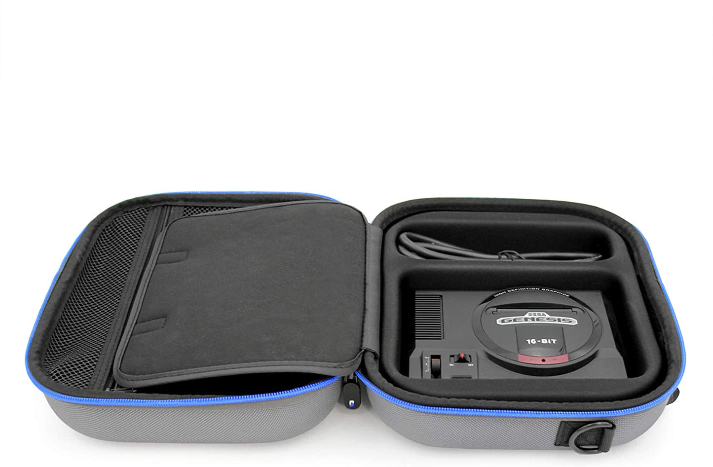 Video Game Case Compatible with Sega Genesis Mini Gaming Console - Hard Shell EVA Protection with Controller Compartment & Adjustable Shoulder Strap