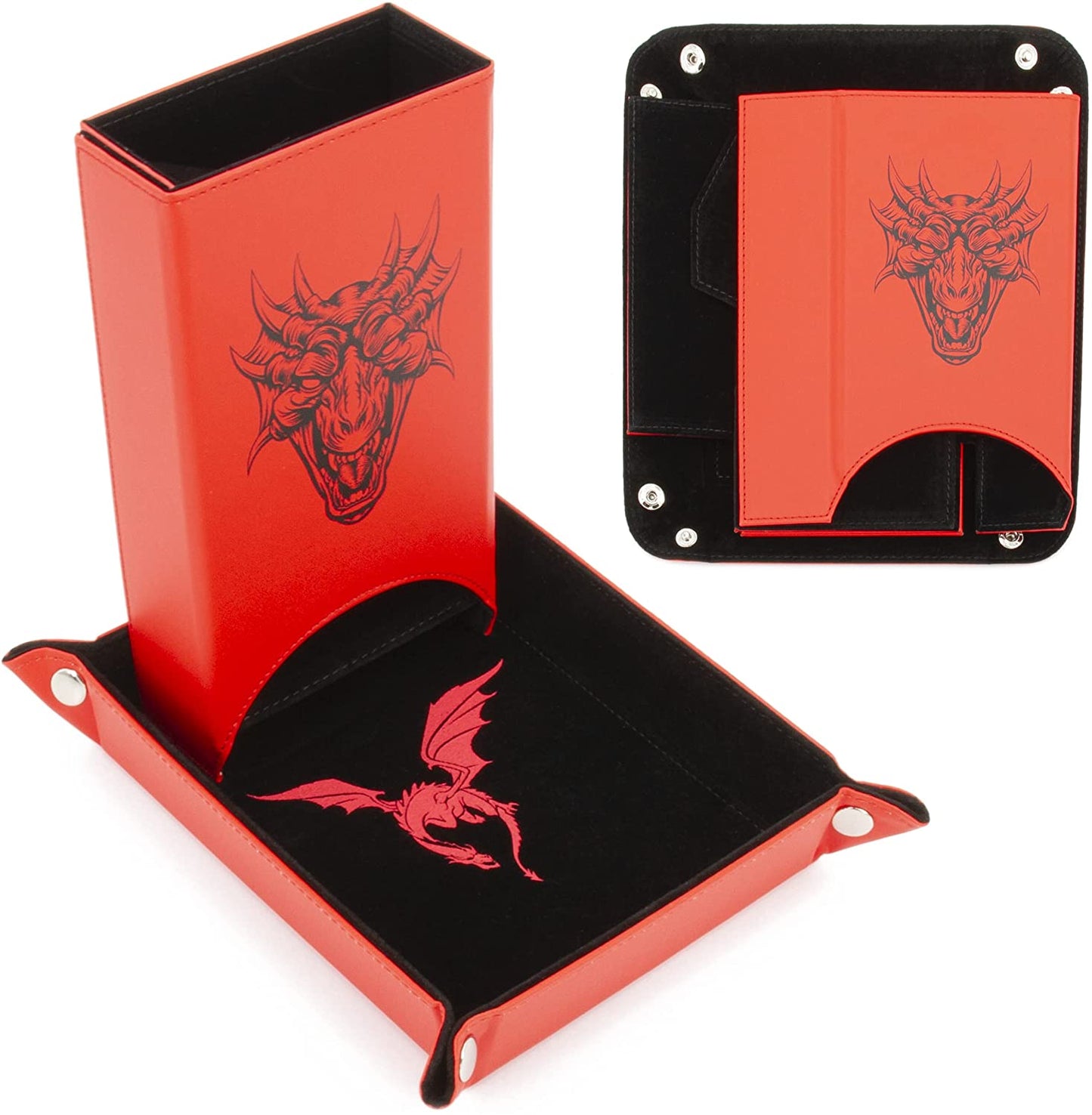 Portable Dice Tower and Tray with Non-Scratch Felt Interior - Folding 8" Auto Dice Roller Dice Tower for Fair and Random Dice Rolling