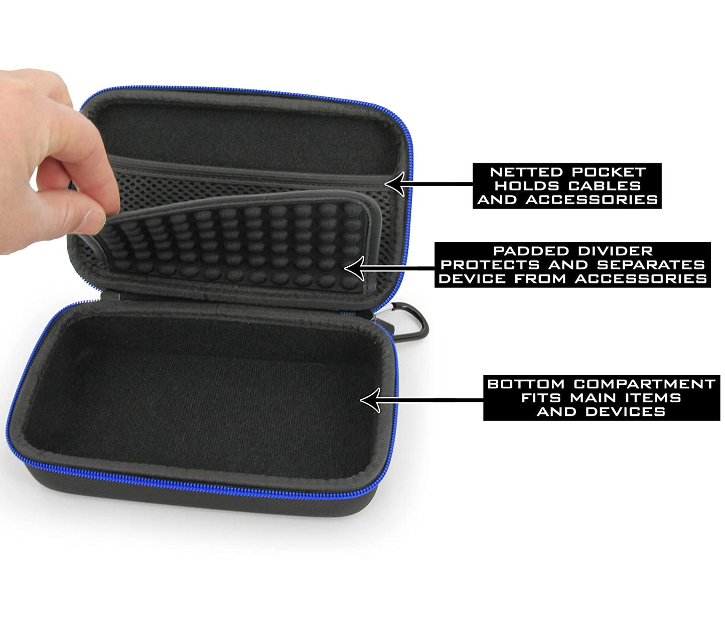 Phone Controller Case Compatible With Backbone One Mobile Gaming Controller and Gaming Accessories, Impact Resistant Exterior With Divider