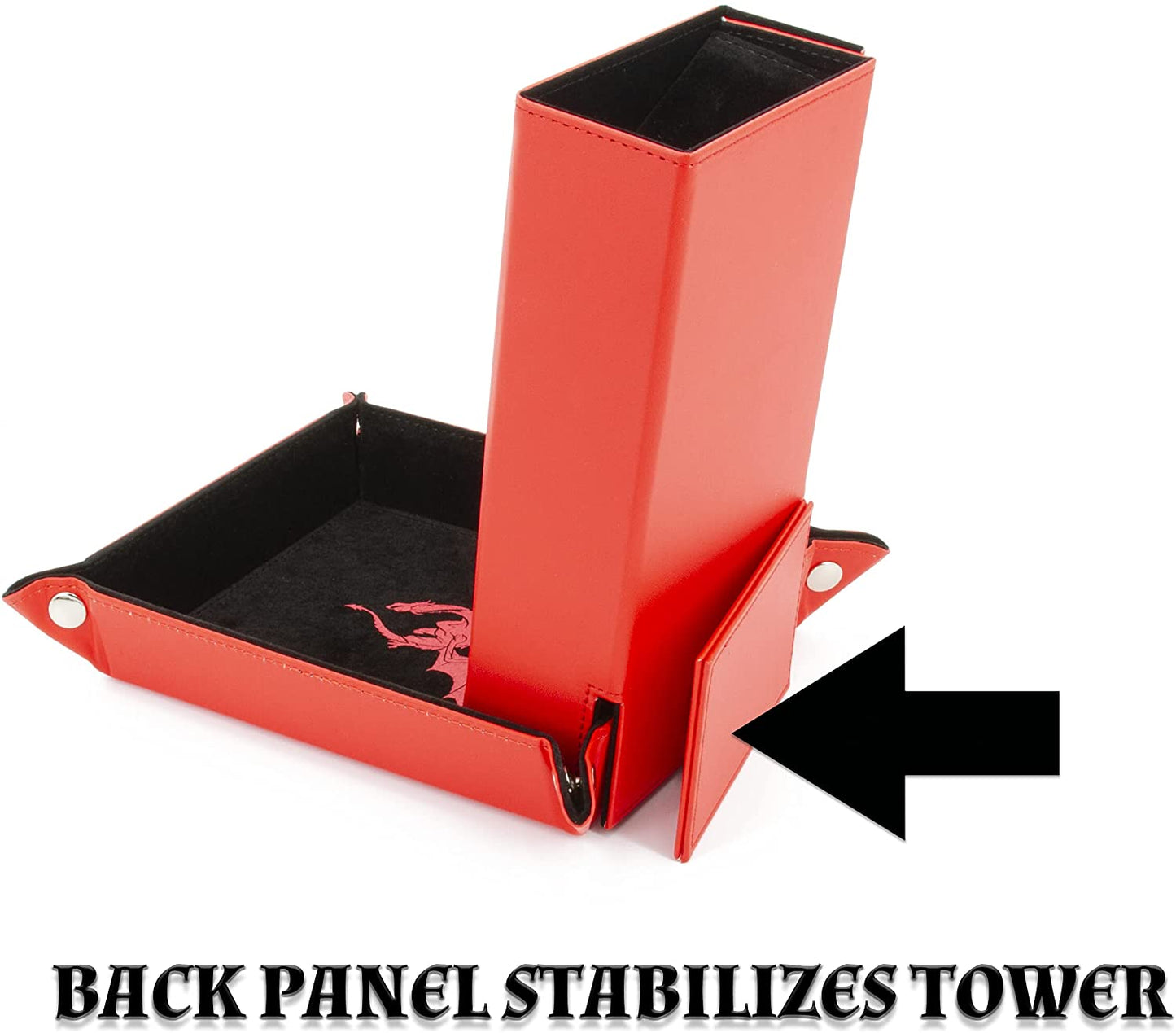 Portable Dice Tower and Tray with Non-Scratch Felt Interior - Folding 8" Auto Dice Roller Dice Tower for Fair and Random Dice Rolling