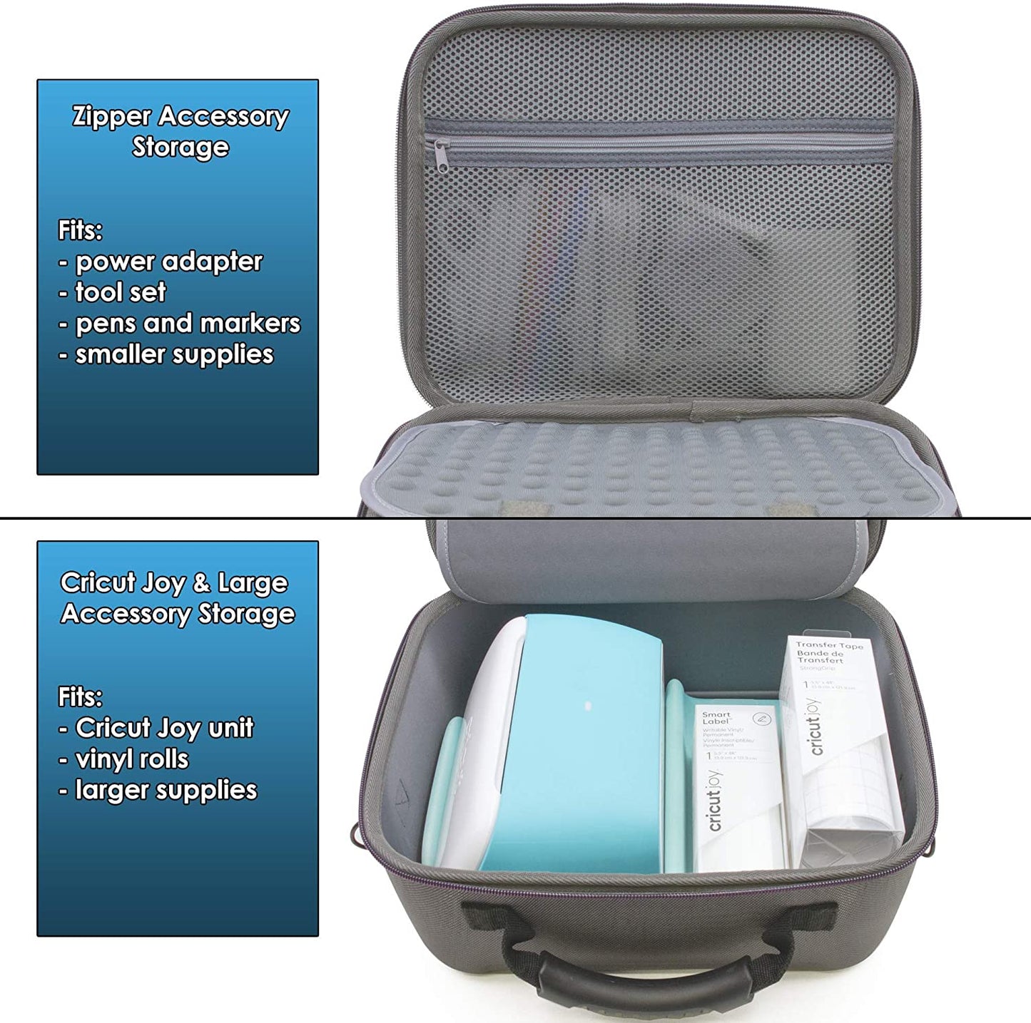 Protective Travel Case Compatible with Cricut Joy Machine & Accessories - Features Custom Housing for Paper Cutter, Padded Divider