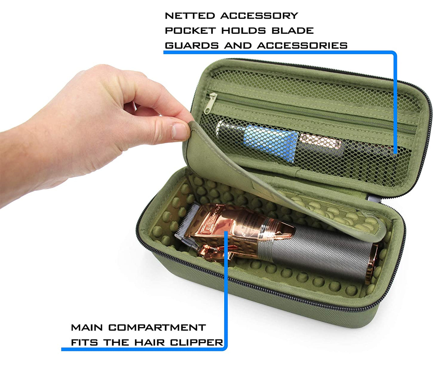 Cordless Clipper Case for Babyliss Hair Clippers, Hair Buzzers, Trimmers and More - Travel Case for Clippers and Hair Cutting Supplies