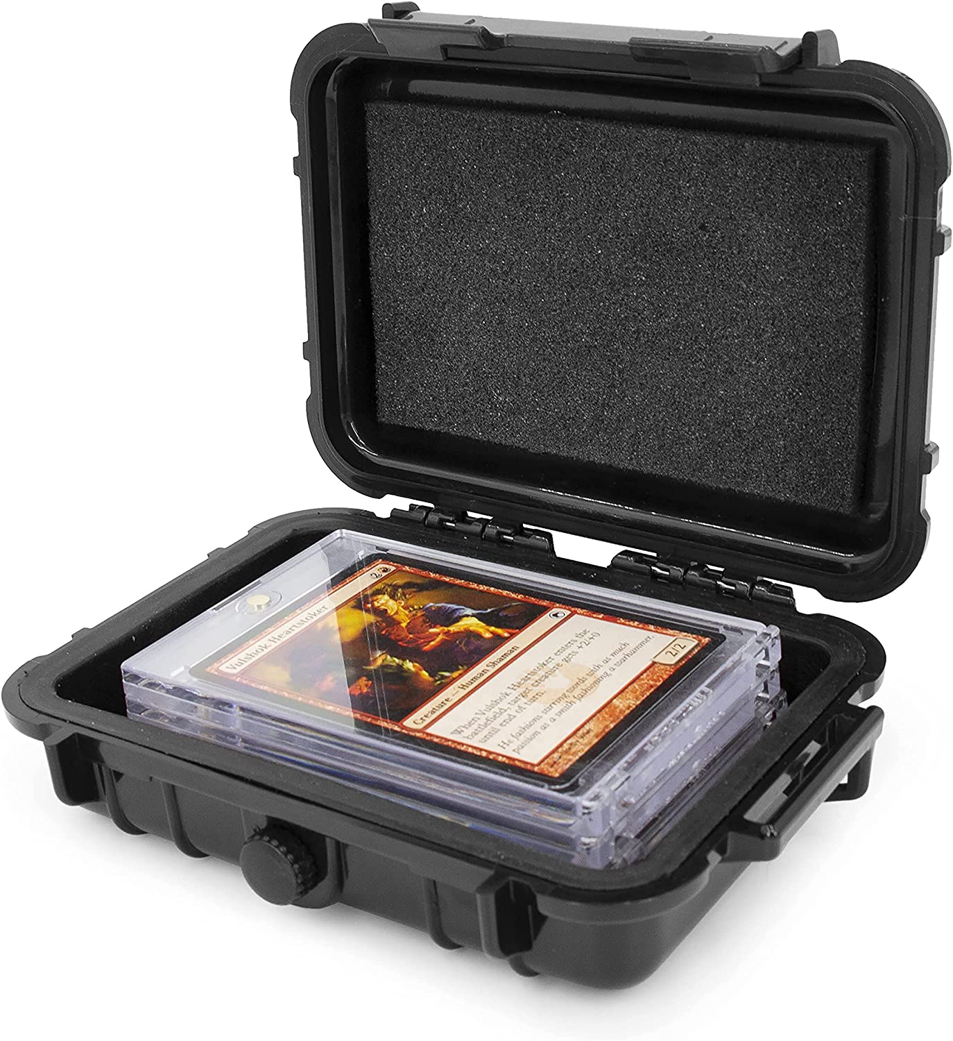 Trading Card Holder Case Compatible with 4 One Touch Magnetic Card Holder Sleeves, Sport Card Case, Loose Cards - Fits 5.0" x 3.25" Max