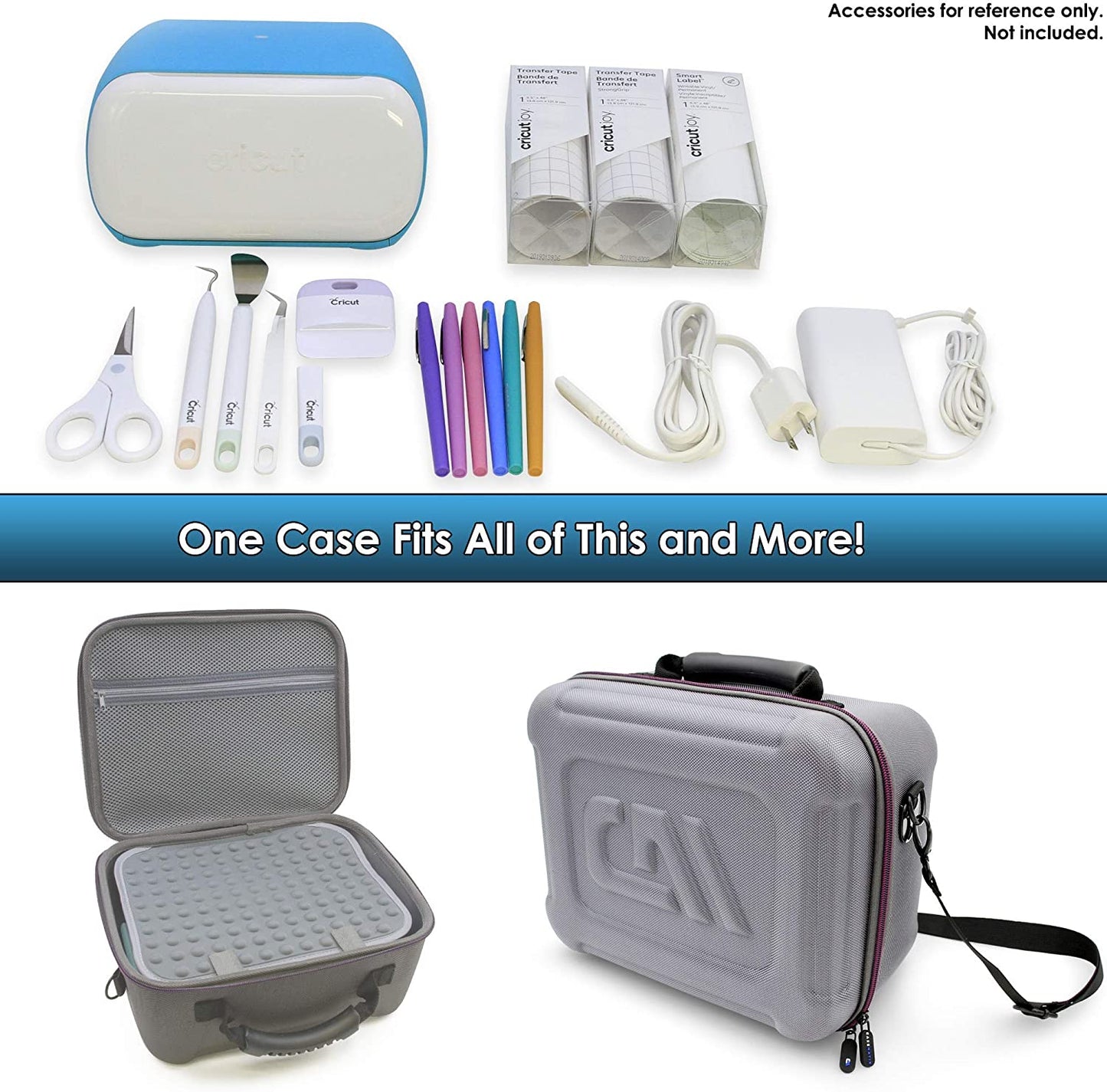 Protective Travel Case Compatible with Cricut Joy Machine & Accessories - Features Custom Housing for Paper Cutter, Padded Divider