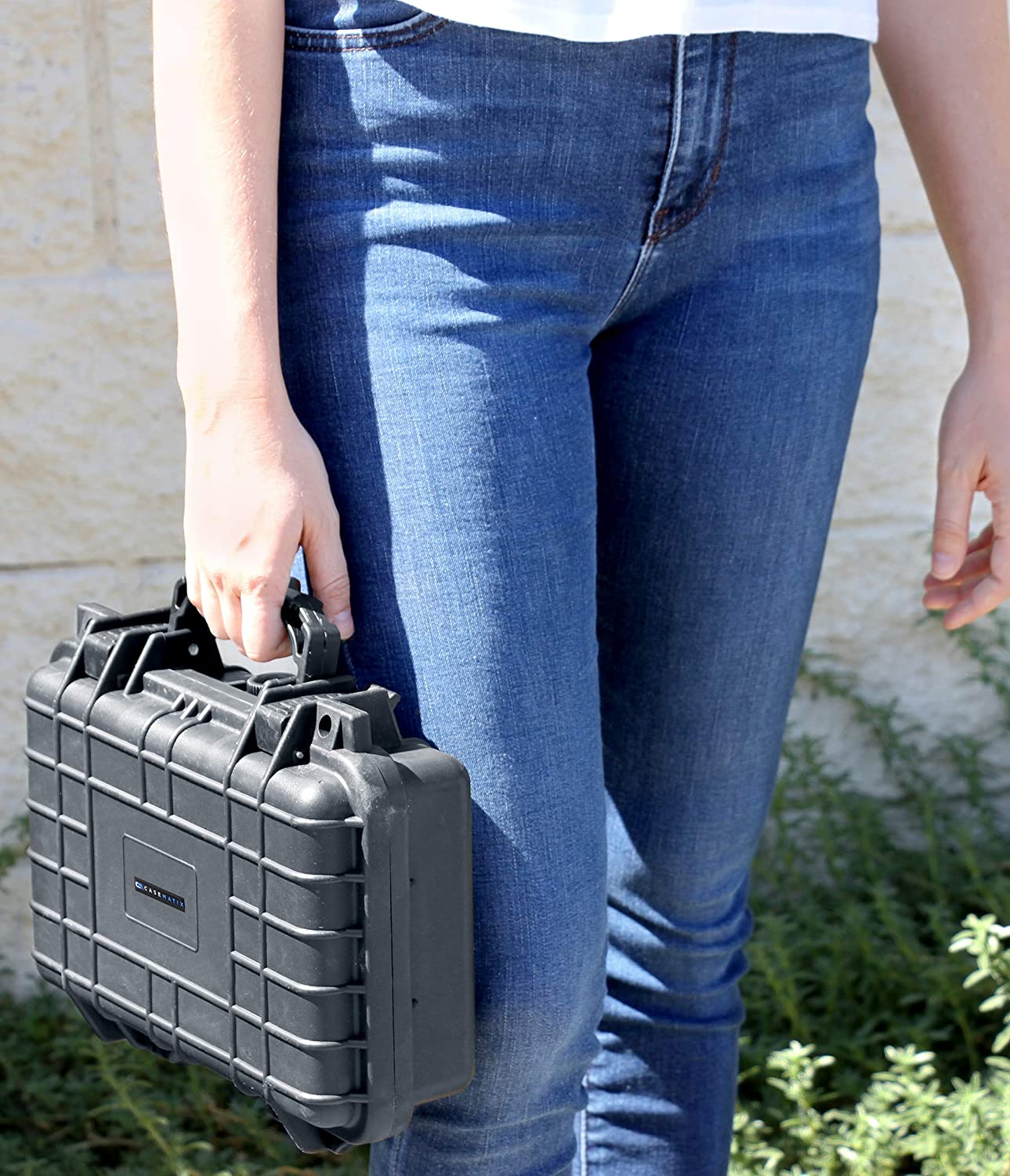 12" Hard Gun Case - Waterproof Shockproof Pistol Case with Customizable Foam Interior for 9mm Handgun & Accessories Storage