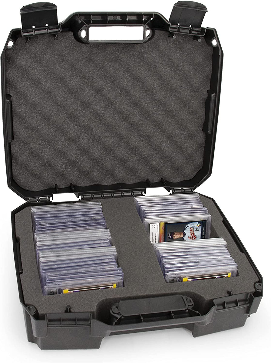 CASEMATIX Graded Card Case Compatible with 60+ BGS PSA SGC FGS One Touch  Graded Sports Trading Cards Rugged Graded Slab Card Storage Box  Lightweight  Affordable Hard Cases For Microphones, Guns, PS5s  More