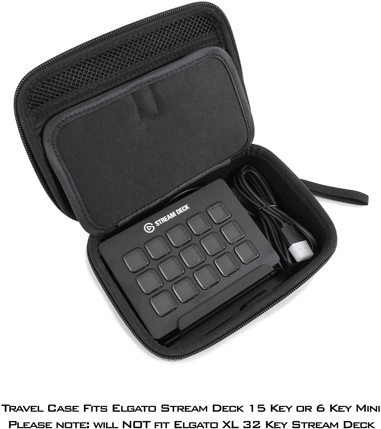 Travel Case Compatible with Elgato Stream Deck and Adjustable Stand, Game Capture HD60, Chat Link and Video Game Accessories - Case Only