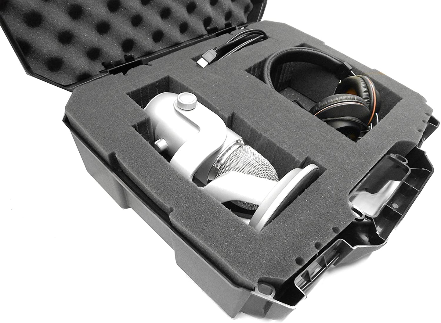 USB Microphone Hard Case Compatible with HyperX QuadCast/Blue Yeti X/Razer Seiren X - Hard Shell Protection with Tri-Layer Customizable Foam