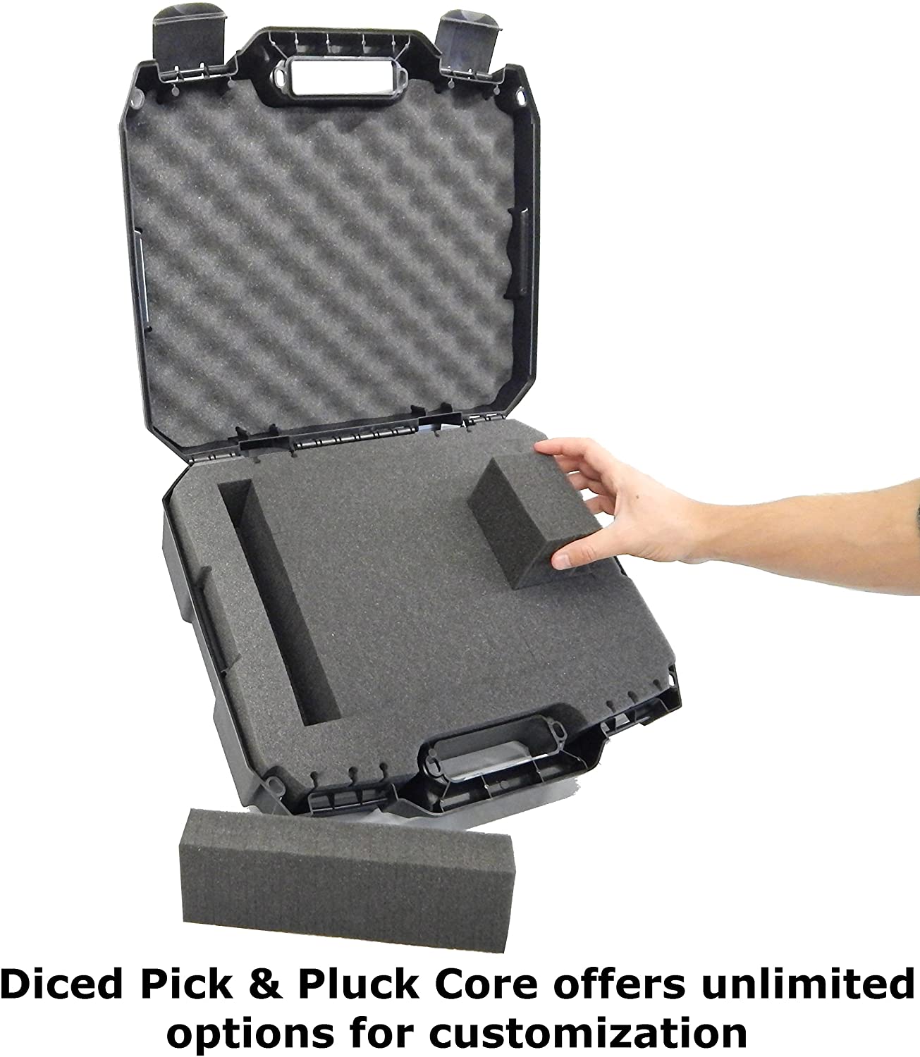 Hardshell WhiskeySafe Case for Whiskey Bottle & Glasses - Customizable Pick & Pluck Foam with Padlock Security - Travel Ready Briefcase Design