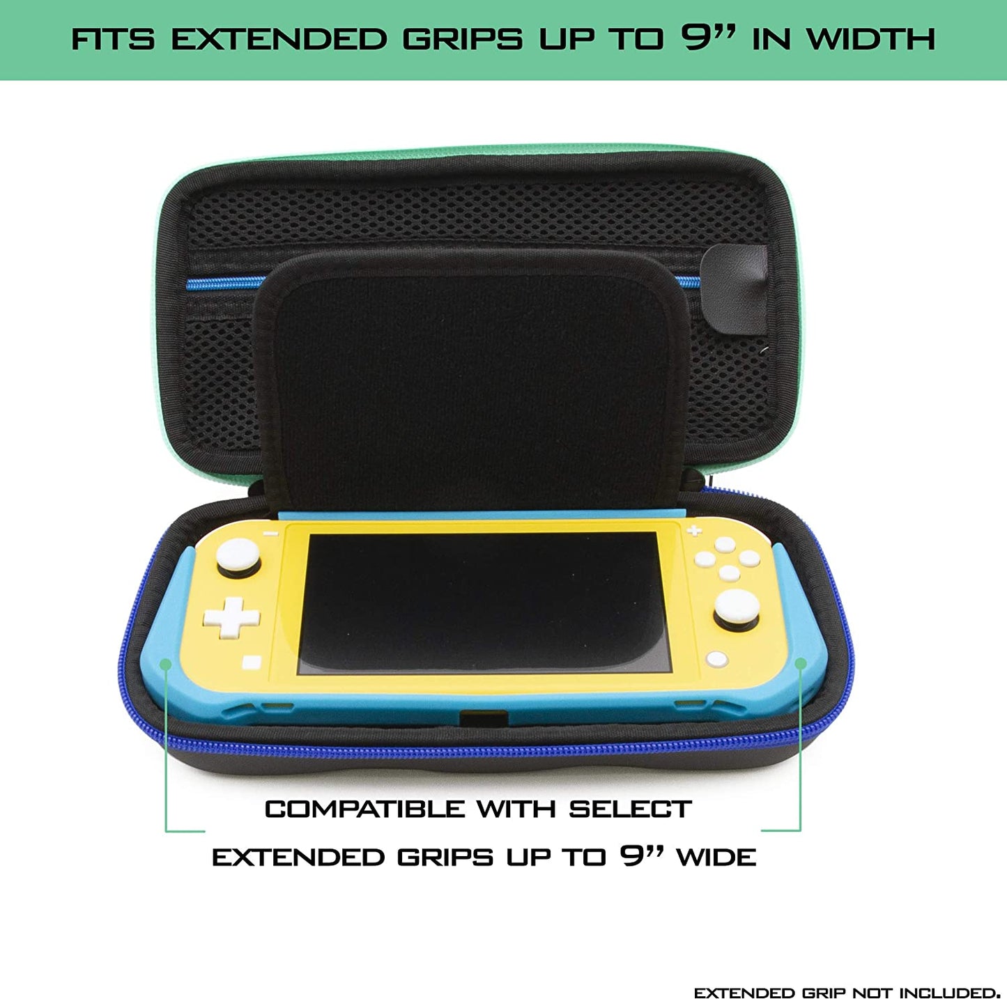 Carrying Case for Nintendo Switch Lite with 8 Game Slots, Non-Scratch Divider for Screen Protection, Accessory Storage & Comfortable Handle