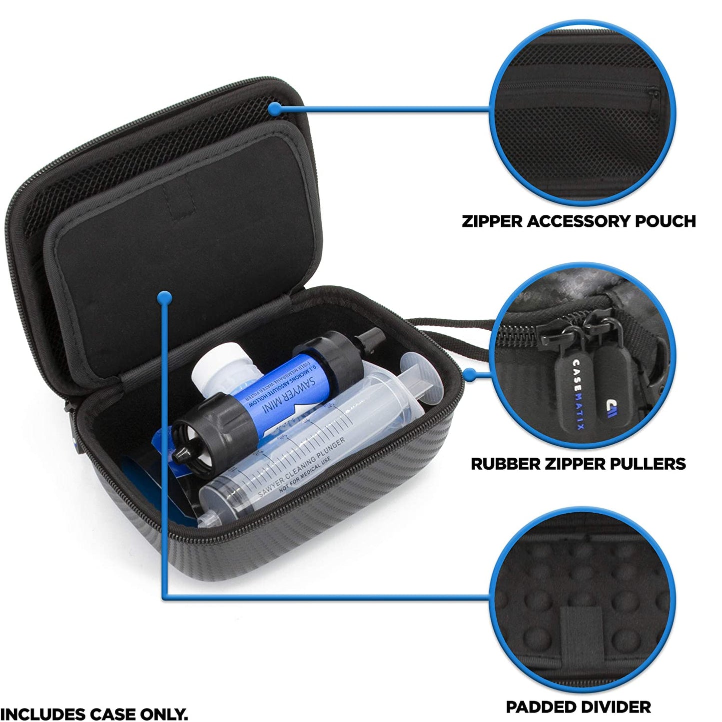 Travel Case for Sawyer Mini Water Filter, Squeeze Pouch and Accessories - Hard Case for Water Filter System Sawyer Mini, Includes Case Only