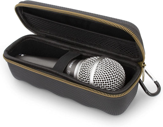 Microphone Case Fits Wired Microphone Models up to 6.75” Maximum, Ultra Compact Mic Case Fits Singing, Vocal Dynamic Handheld Wired Microphones