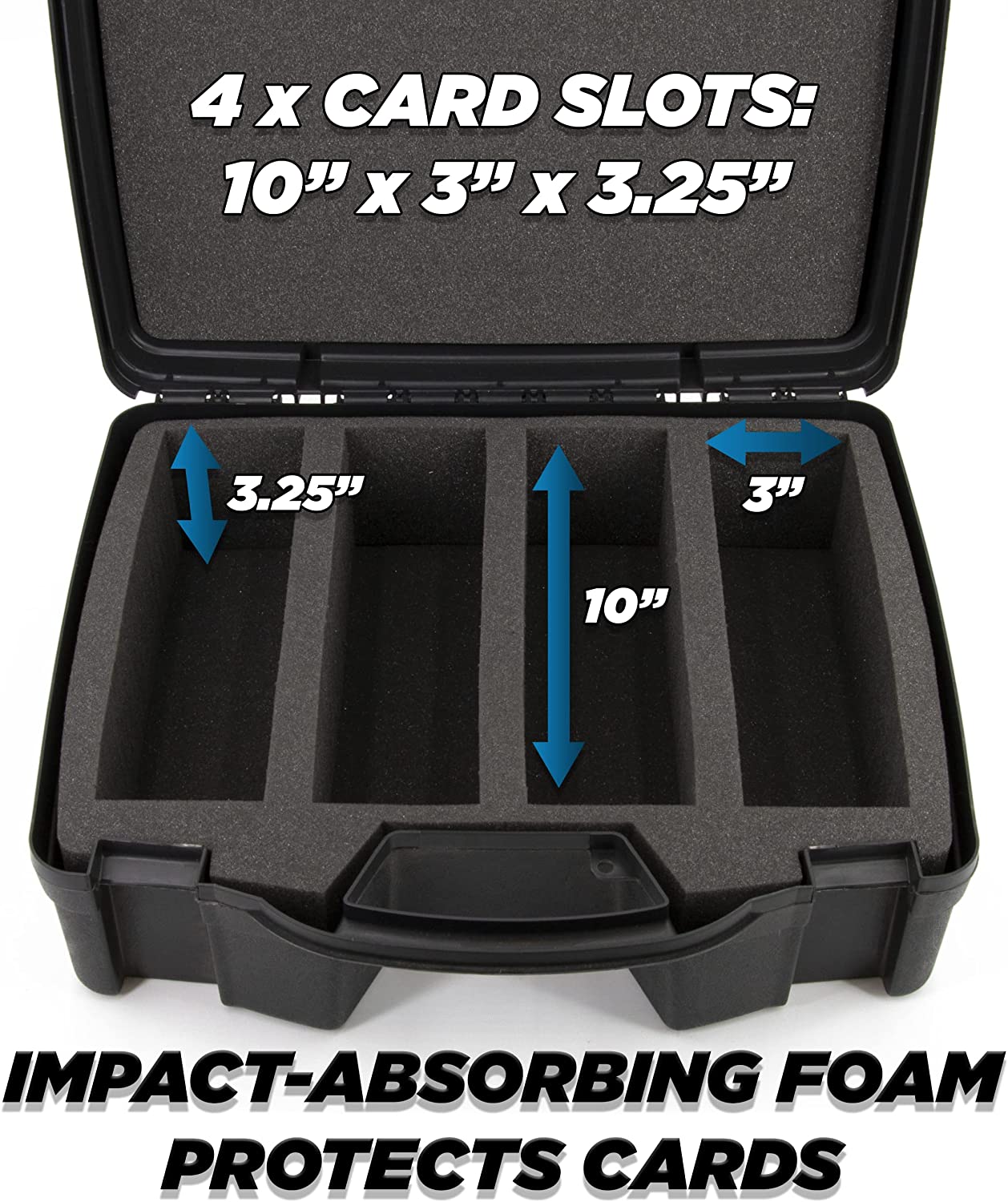 Trading Card Case and Card Game Organizer for 3200 Cards - 16" Hard Shell Card Case Holder for Trading Cards with 40 Dividers