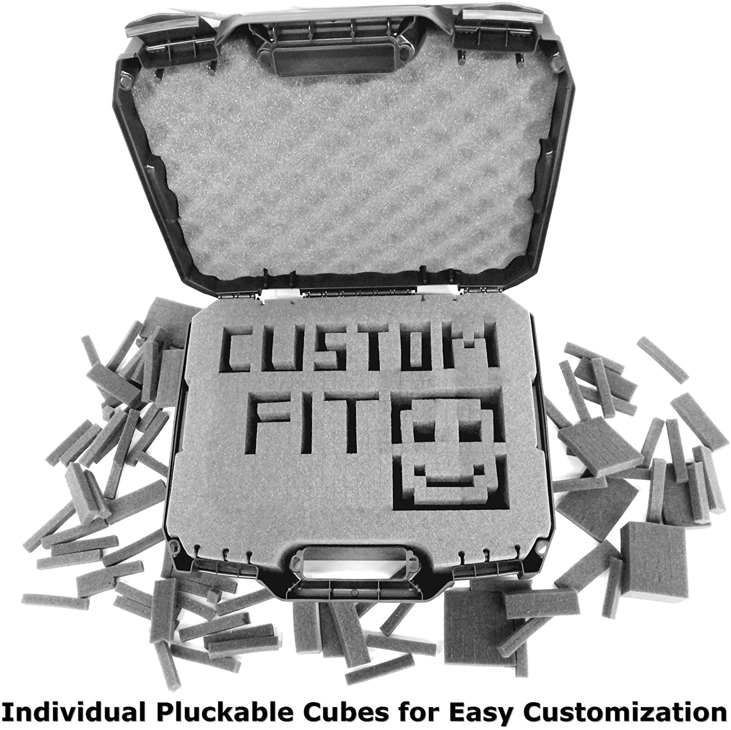 Hardshell WhiskeySafe Case for Whiskey Bottle & Glasses - Customizable Pick & Pluck Foam with Padlock Security - Travel Ready Briefcase Design