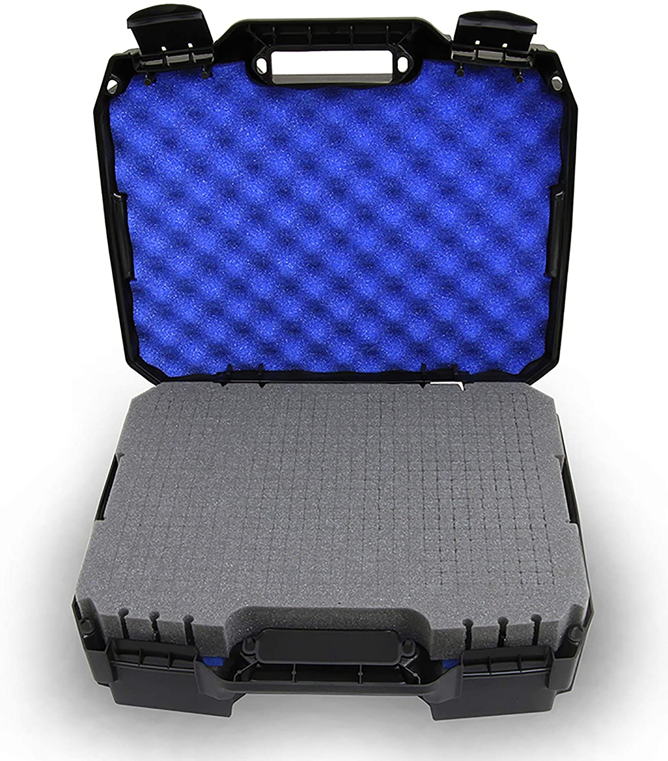 17" Mobile Podcast Station Case Compatible with Microphones, Recorders & Laptops and More - Dual Customizable Foams Protect Audio Recording Devices