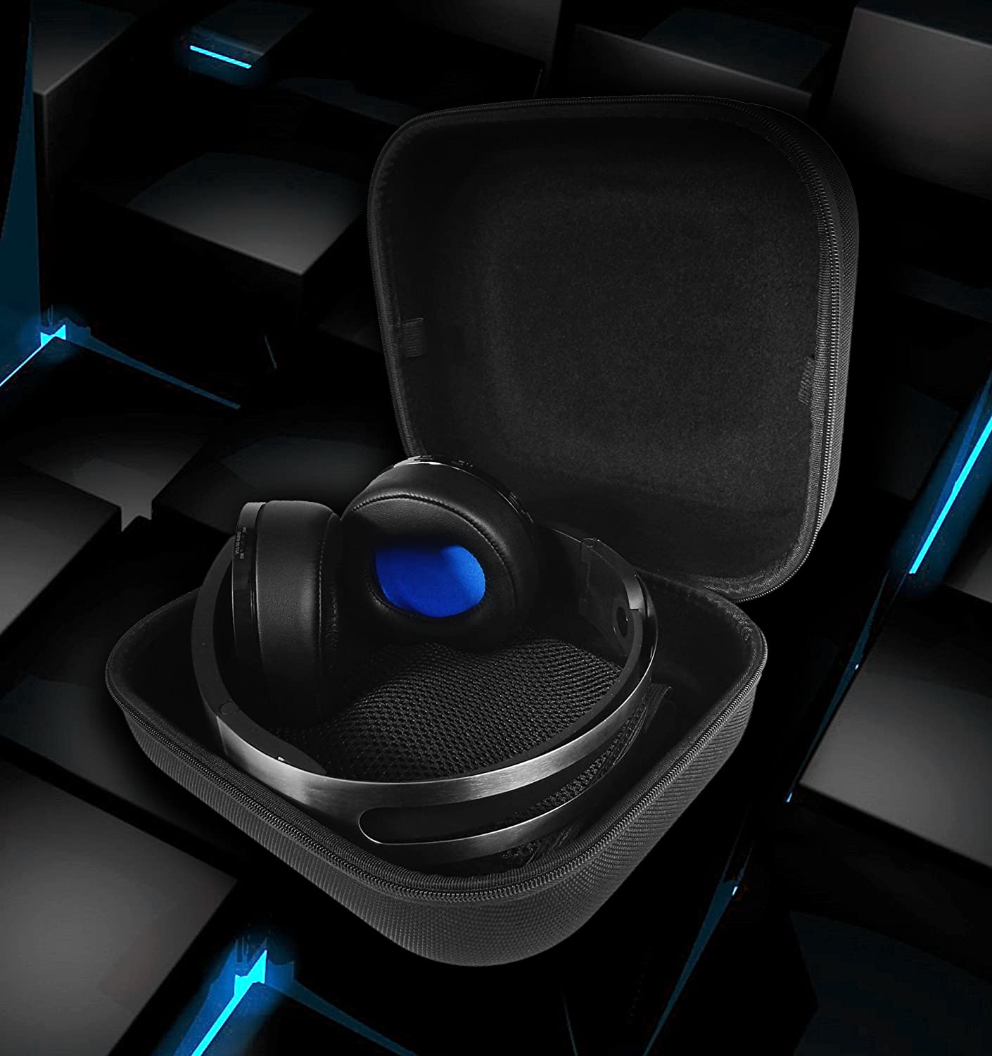 Gaming Headset Case Compatible with PS5 Pulse 3D Wireless Headset, Platinum Wireless Playstation Headset for PS4, Dongle, Cables and More
