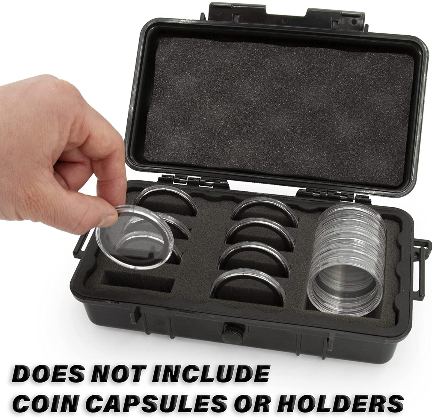 Coin Holder Case Fits 30+ Coin Case Capsules for Silver Dollar, American Silver Eagle and More Coin Collection Supplies up to 52mm