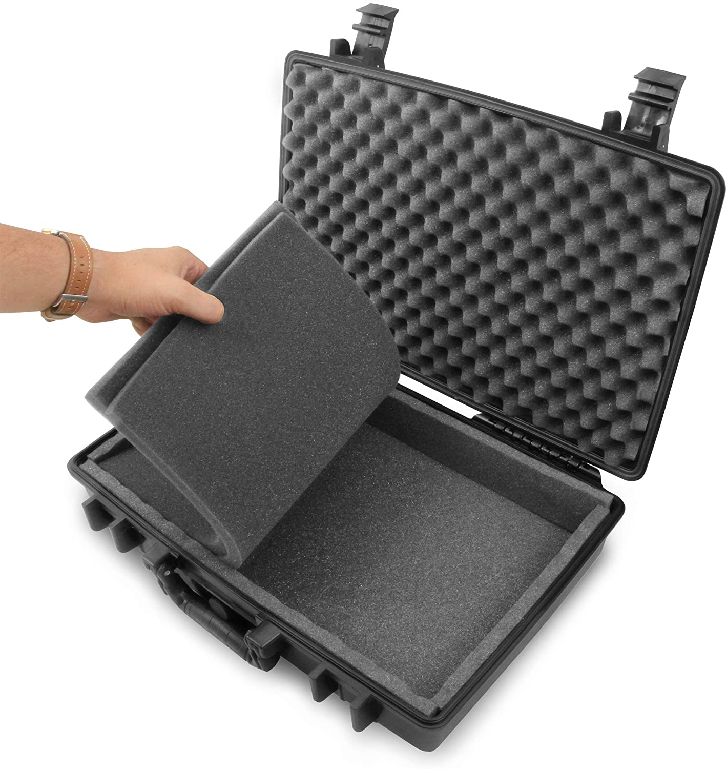 Waterproof 15.6 inch Laptop Hard Case - Crushproof Laptop Case Compatible with HP Pavillion 360, Envy x360, Stream 14, Chromebook 14 & More