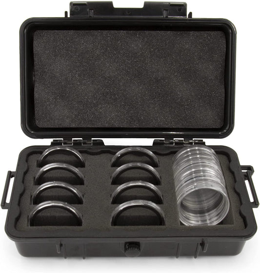 Coin Holder Case Fits 30+ Coin Case Capsules for Silver Dollar, American Silver Eagle and More Coin Collection Supplies up to 52mm