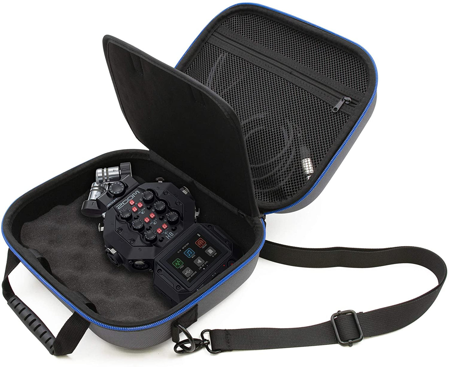 Travel Case Compatible with Zoom H8 Handy Recorder - Hard Shell Carrier for Audio Recorder and Accessories with Adjustable Shoulder Strap