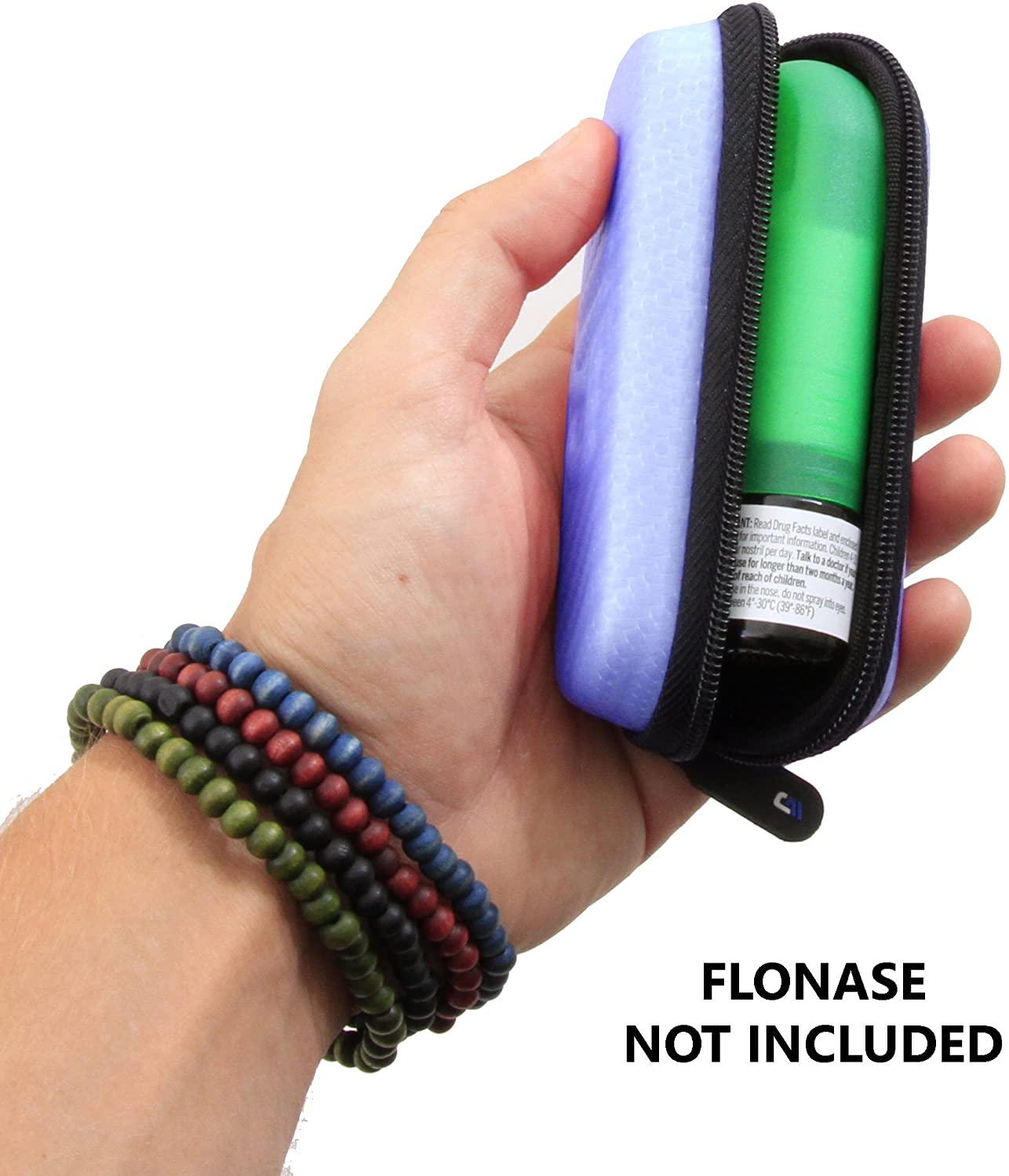 Allergy Medicine Nasal Spray Case Compatible with Flonase Allergy Relief - Water-Resistant EVA Protection with Wrist Strap & Carabiner