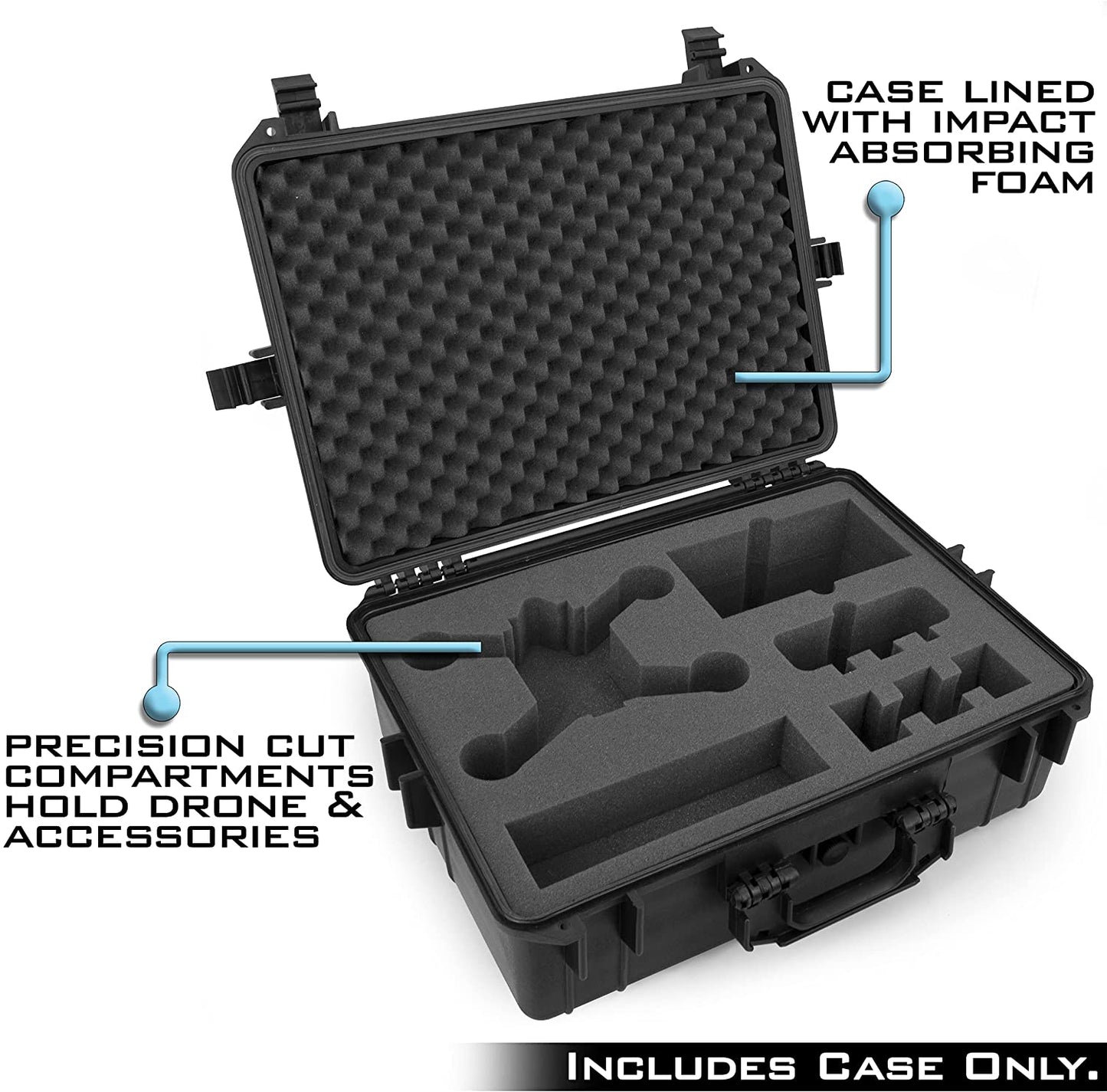 Hard Carrying Case Compatible with DJI FPV Combo Drone and Accessories – Includes Drone Waterproof Hard Case with Foam Only
