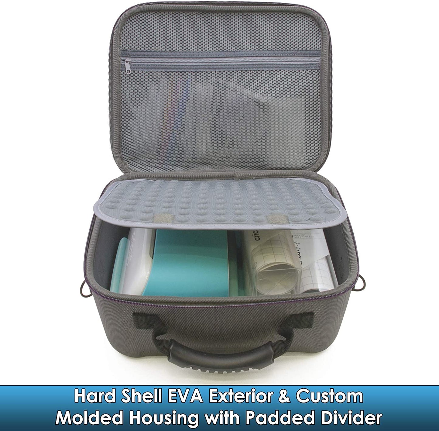 Protective Travel Case Compatible with Cricut Joy Machine & Accessories - Features Custom Housing for Paper Cutter, Padded Divider