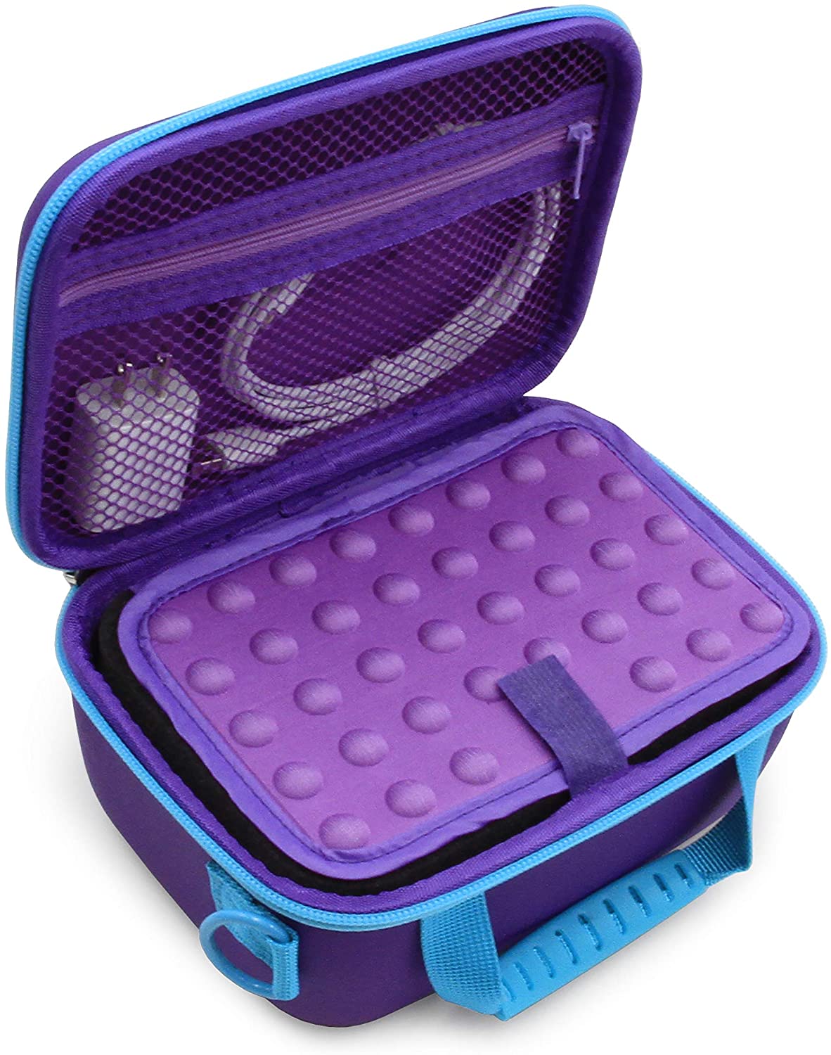 Toy Box Travel Case Compatible with Ninja Bots Interactive Battling Robots and Accessories, Includes Purple Case Only with Shoulder Strap