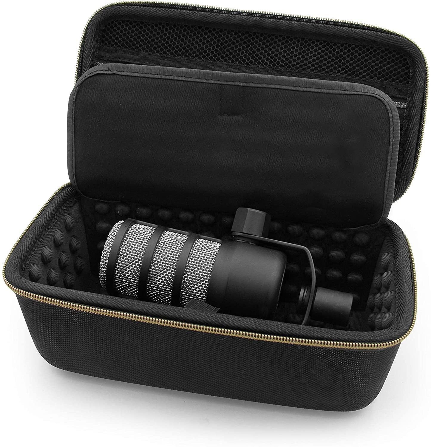 Travel Case Compatible with Rode PodMic Dynamic Microphone, Shure MV7 XLR and Other Cardioid Condenser Microphones & Accessories