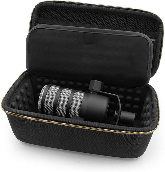 Travel Case Compatible with Rode PodMic Dynamic Microphone, Shure MV7 XLR and Other Cardioid Condenser Microphones & Accessories