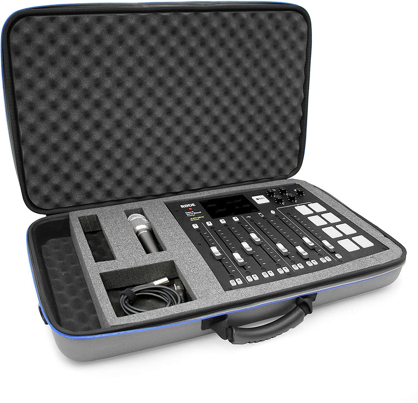 Studio Mixer Case Compatible with Rode RODECaster Pro Podcast Production Studio, Podcasting Microphone and Accessories with Carry Strap