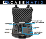 CASEMATIX 13" Rugged Waterproof DJI Mavic Air Case - Designed for DJI Mavic Air Fly More Combo, Five Batteries, Battery Charger Charging Hub & More