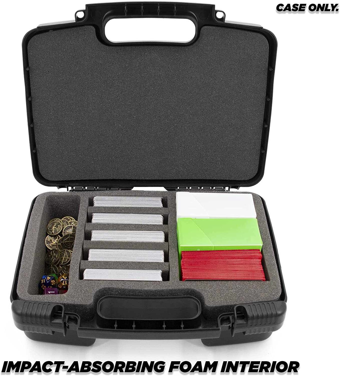 Trading Card Case and Card Game Organizer for 960 Cards - Hard Shell Card Case Holder for Trading Cards with 8 Dividers, Accessory Storage