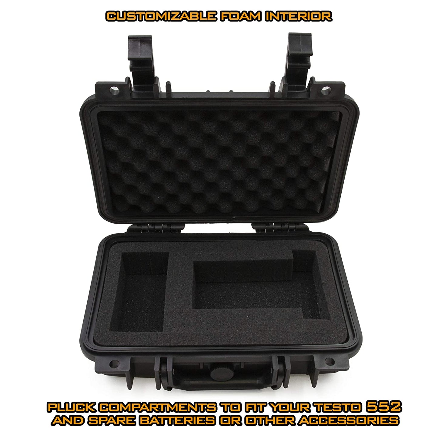 Travel Case Compatible with Testo 552 Digital Vacuum Gauge - Hard Shell Waterproof Micron Gauge HVAC Carrying Case with Foam - Case Only