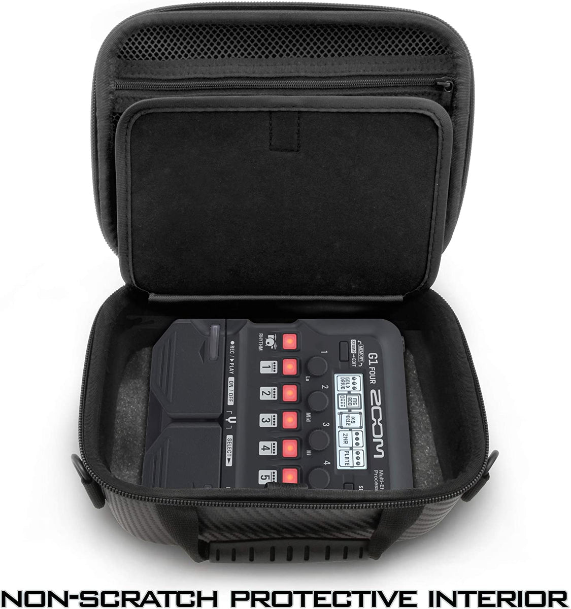 CASEMATIX Travel Case Compatible with Zoom G1 FOUR Guitar 