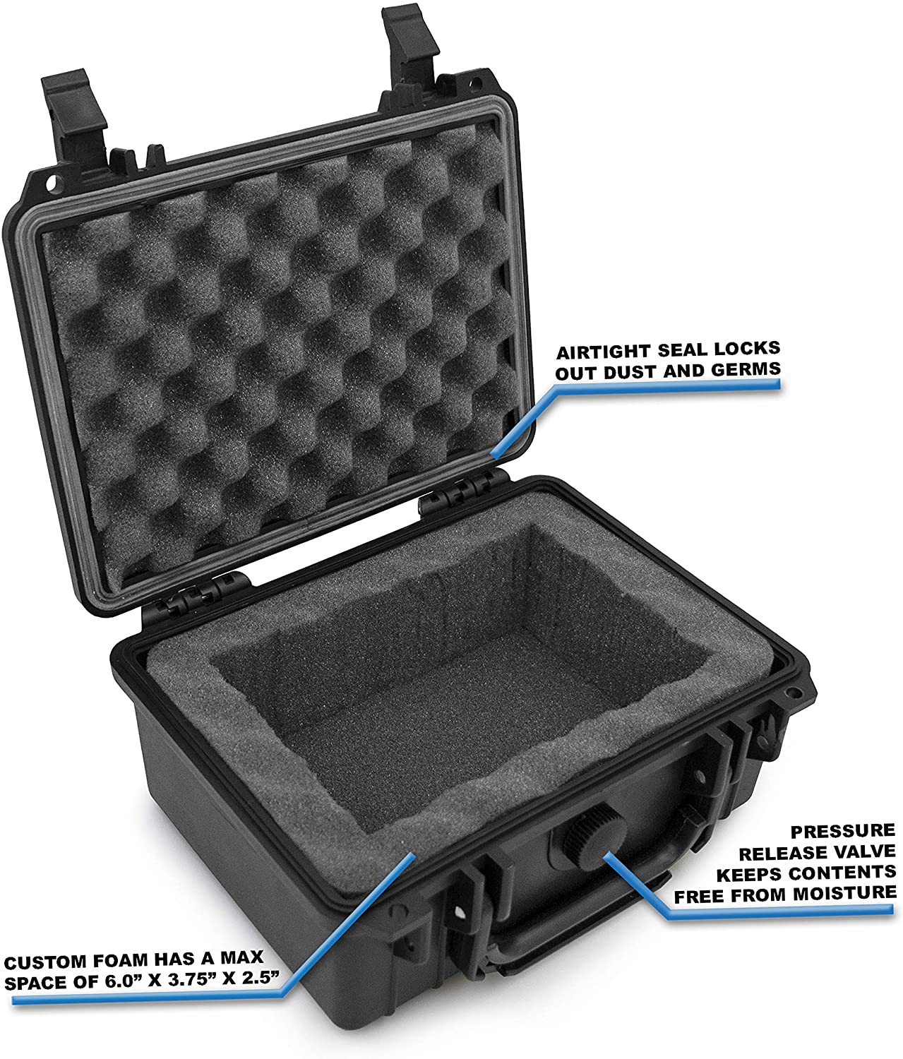 CASEMATIX Airtight Asthma Inhaler Spacer Travel Case for Children and Adults fits Inhaler, Mouth Spacer, Face Mask and Allergy Medicine - Case Only